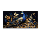 Beautiful Blue Peacock Canvas Wall Painting for Home & Office Spaces