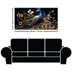 Beautiful Blue Peacock Canvas Wall Painting for Home & Office Spaces