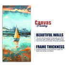 Beautiful Boat in The Ocean at Sunset Premium Canvas Wall Painting