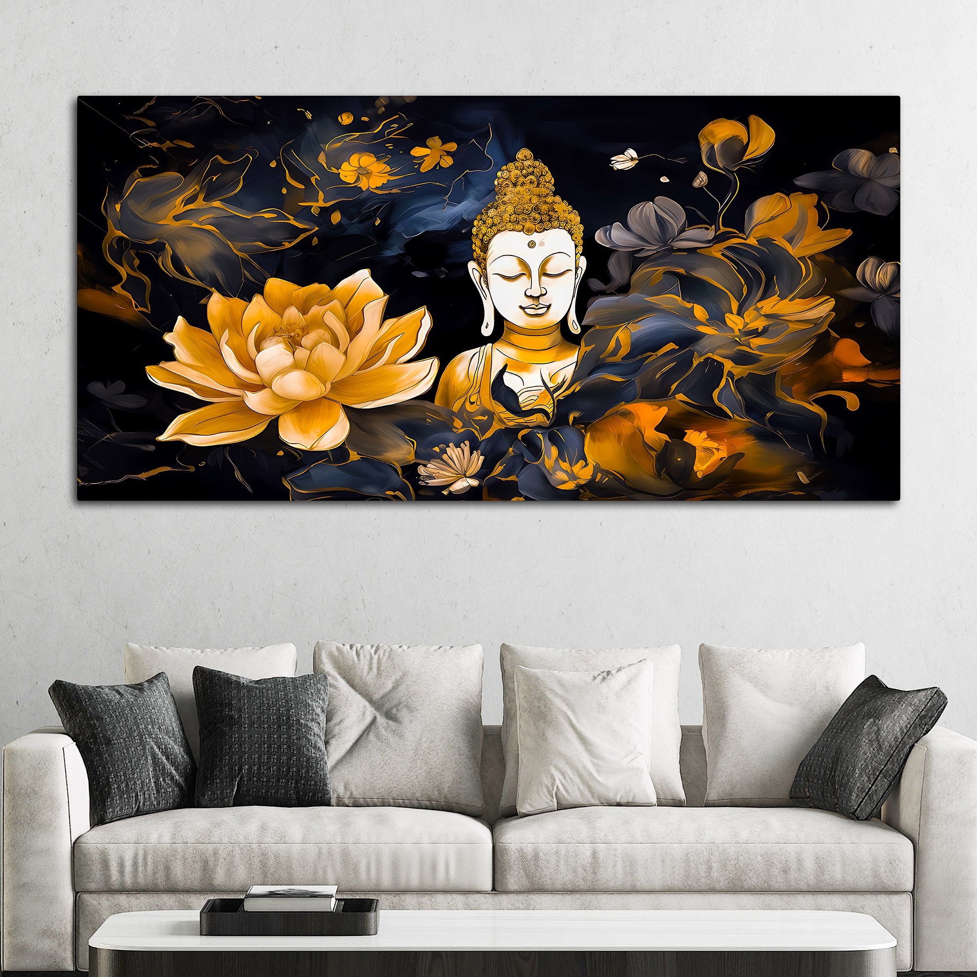 Beautiful Buddha Canvas Painting for Bedroom Wall Décor