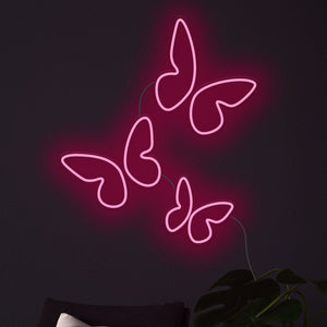 Beautiful Butterflies Neon Sign LED Light Set of 3