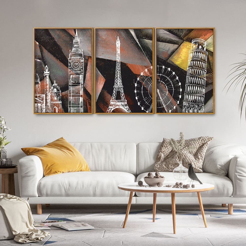 Beautiful Canvas Abstract Floating Canvas Wall Painting Set of Three