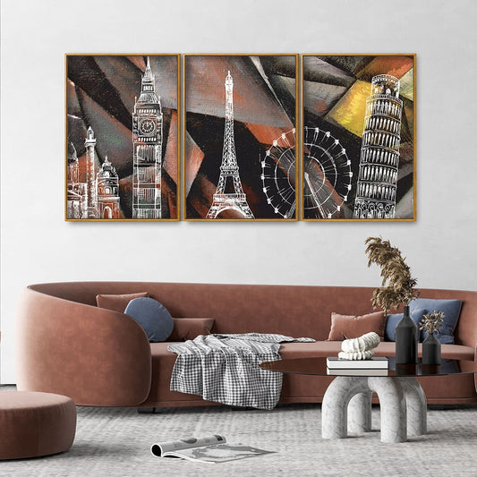 Beautiful Canvas Abstract Floating Canvas Wall Painting Set of Three