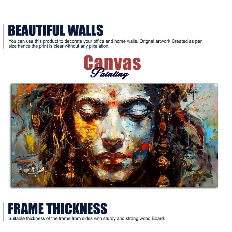 Beautiful Canvas Wall Painting of Artistic Colorful Women Face Art