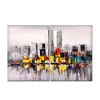 Beautiful City View Canvas Wall Painting of 2 Pieces