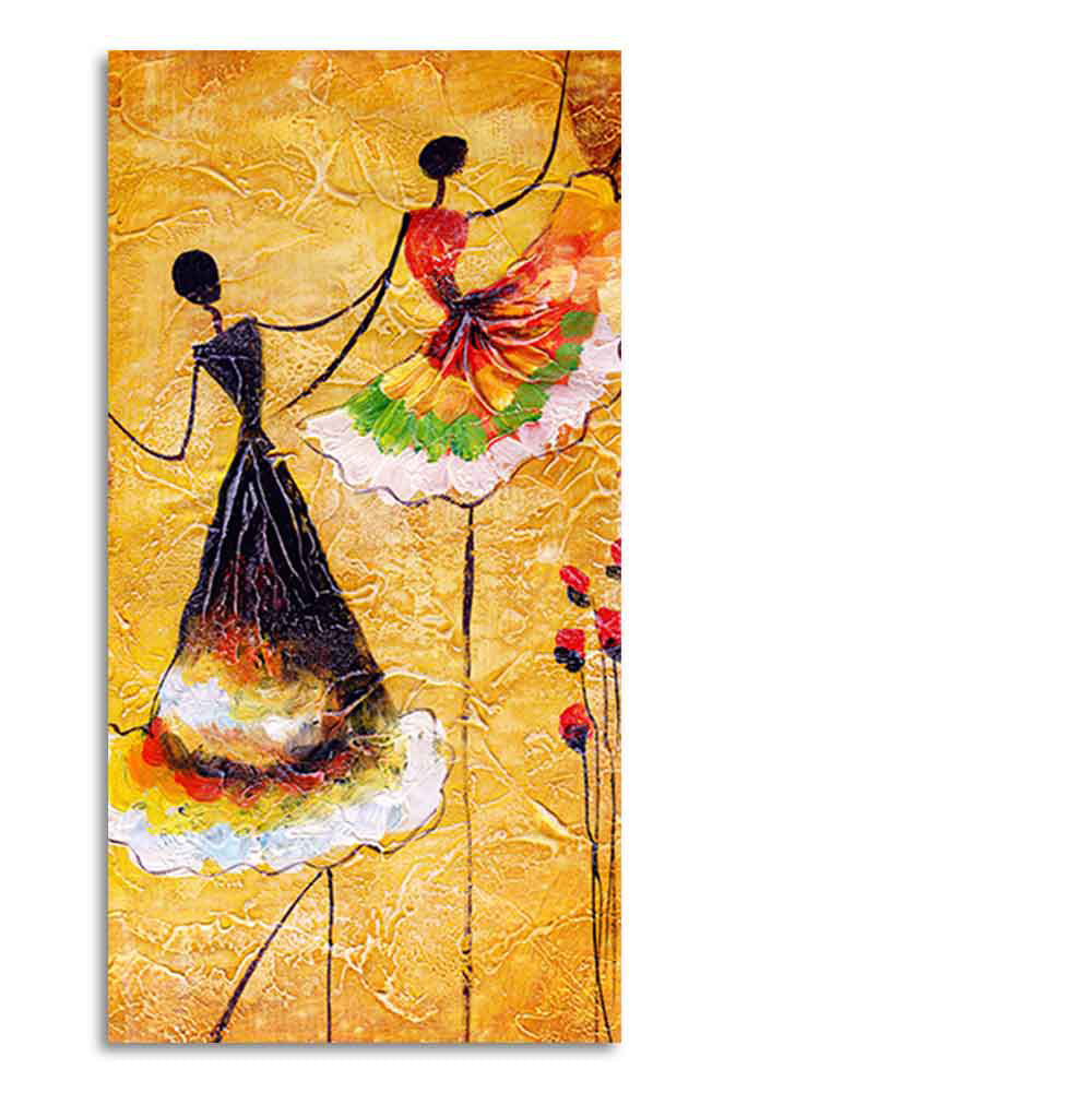 Beautiful Dancing Beauties Warli Art Wall Painting for Living Room