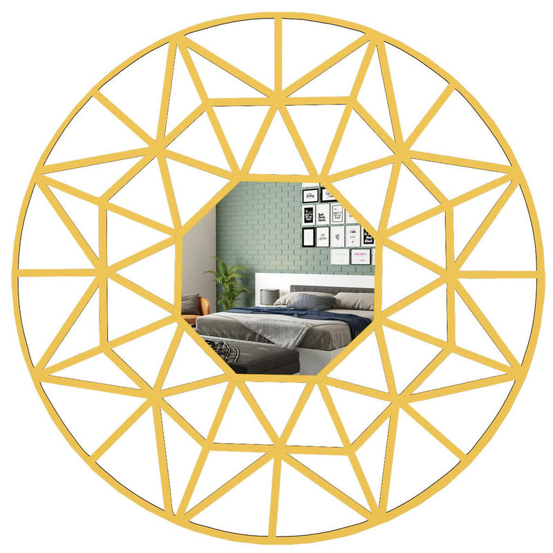 Beautiful Decorative Wooden Mirror with Golden Finish Frame