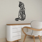 Beautiful Design Geometric Cat Metal Art Wall Decor