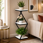 Beautiful Designer White Marble Side Table with Storage Shelf