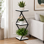Beautiful Designer White Marble Side Table with Storage Shelf