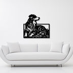 Beautiful Dog Silhouette Abstract Lines Metal Art Wall Decor