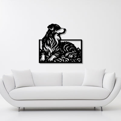 Beautiful Dog Silhouette Abstract Lines Metal Art Wall Decor
