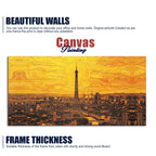 Beautiful Eiffel Tower Skyline View Canvas Wall Painting