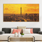 Beautiful Eiffel Tower Skyline View Canvas Wall Painting