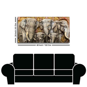 Beautiful Elephant Native Thai style Molding art wall Painting