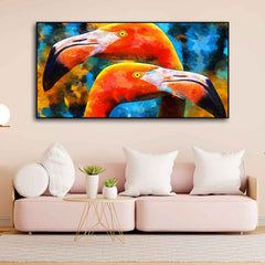 Beautiful Flamingo Couple Wall Painting