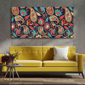 Beautiful Floral Madhubani Art Canvas Wall Painting