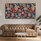 Beautiful Floral Madhubani Art Canvas Wall Painting