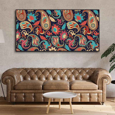 Beautiful Floral Madhubani Art Canvas Wall Painting