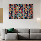 Beautiful Floral Madhubani Art Wall Painting Set of Five
