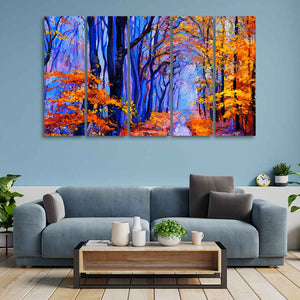 Beautiful Forest Canvas Wall Painting Set of Five