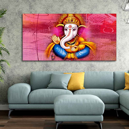 Beautiful Ganesha Abstract Art Canvas Wall Painting