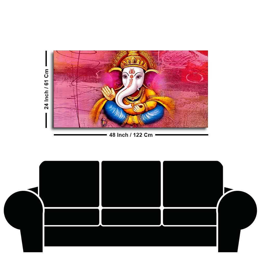 Beautiful Ganesha Abstract Art Canvas Wall Painting