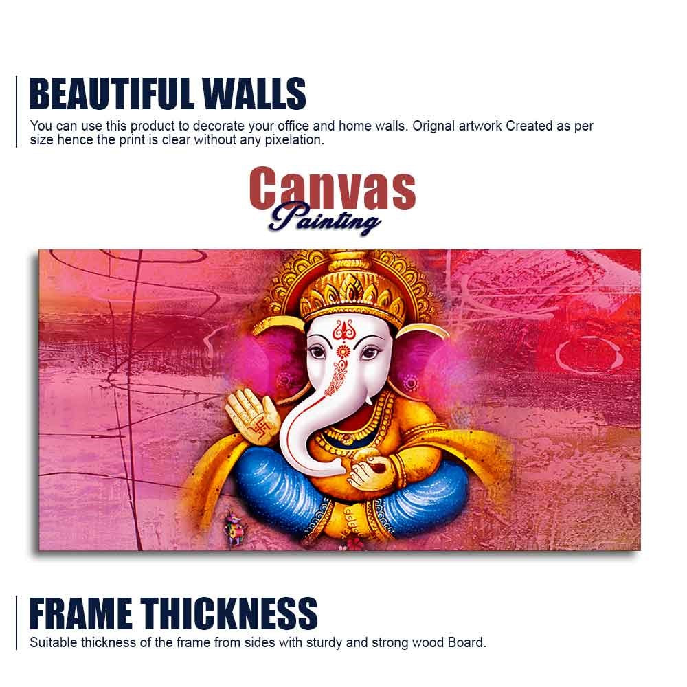 Beautiful Ganesha Abstract Art Canvas Wall Painting