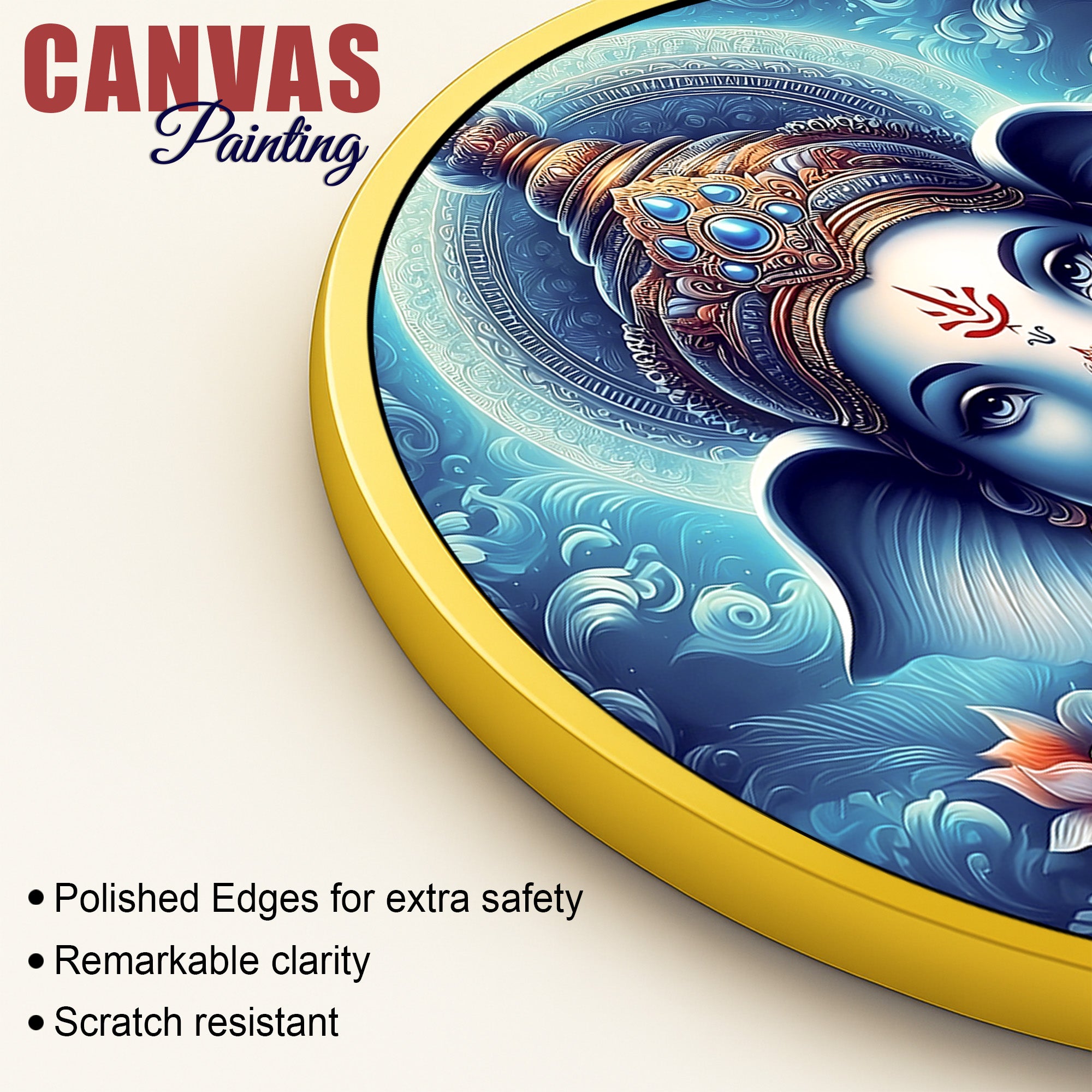 Beautiful Ganpati Ji Round Painting for Home Decoration