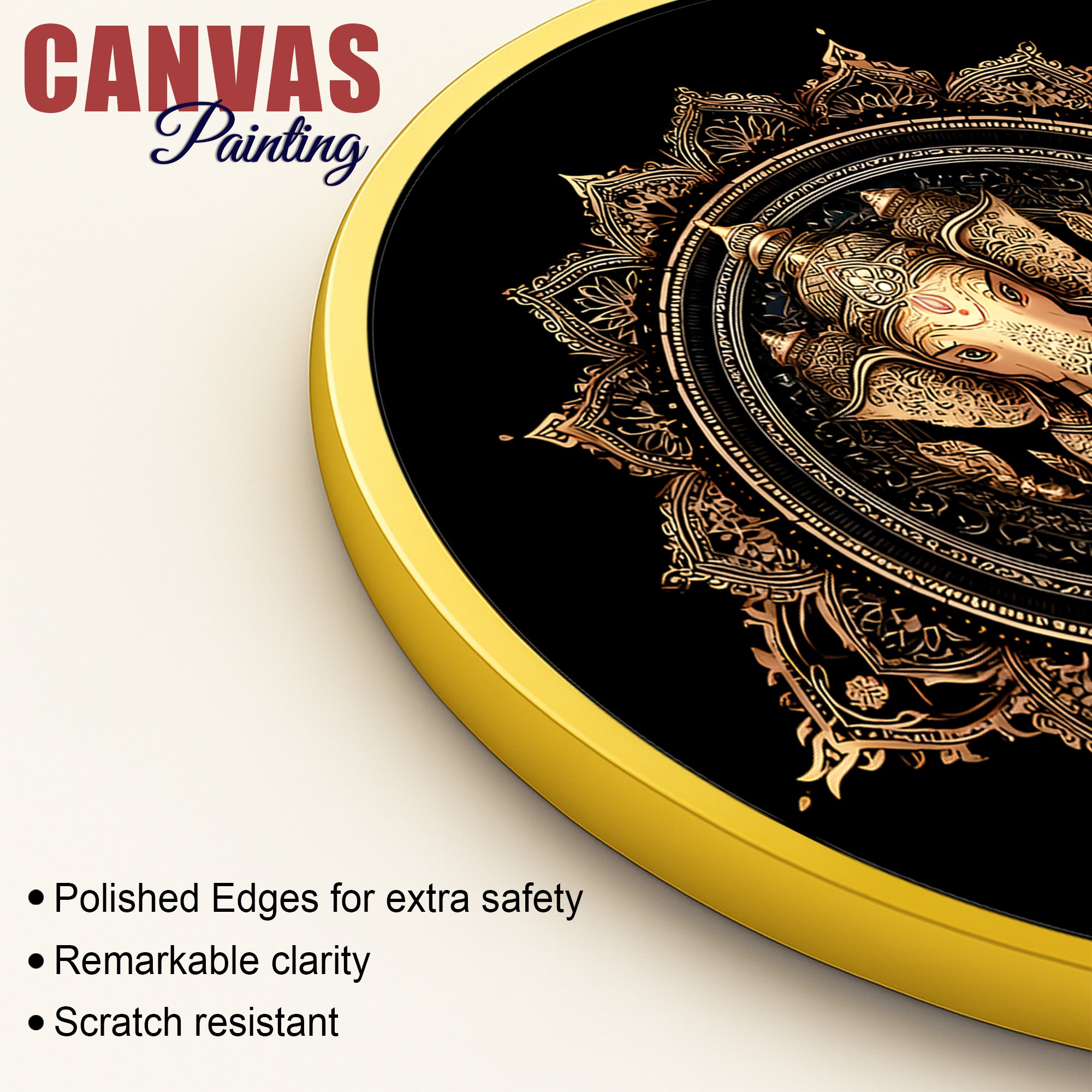 Beautiful Ganpati Round Wall Décor Painting for Living Room