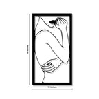 Beautiful Girl Line Art Frame Metal Wall Art Decor