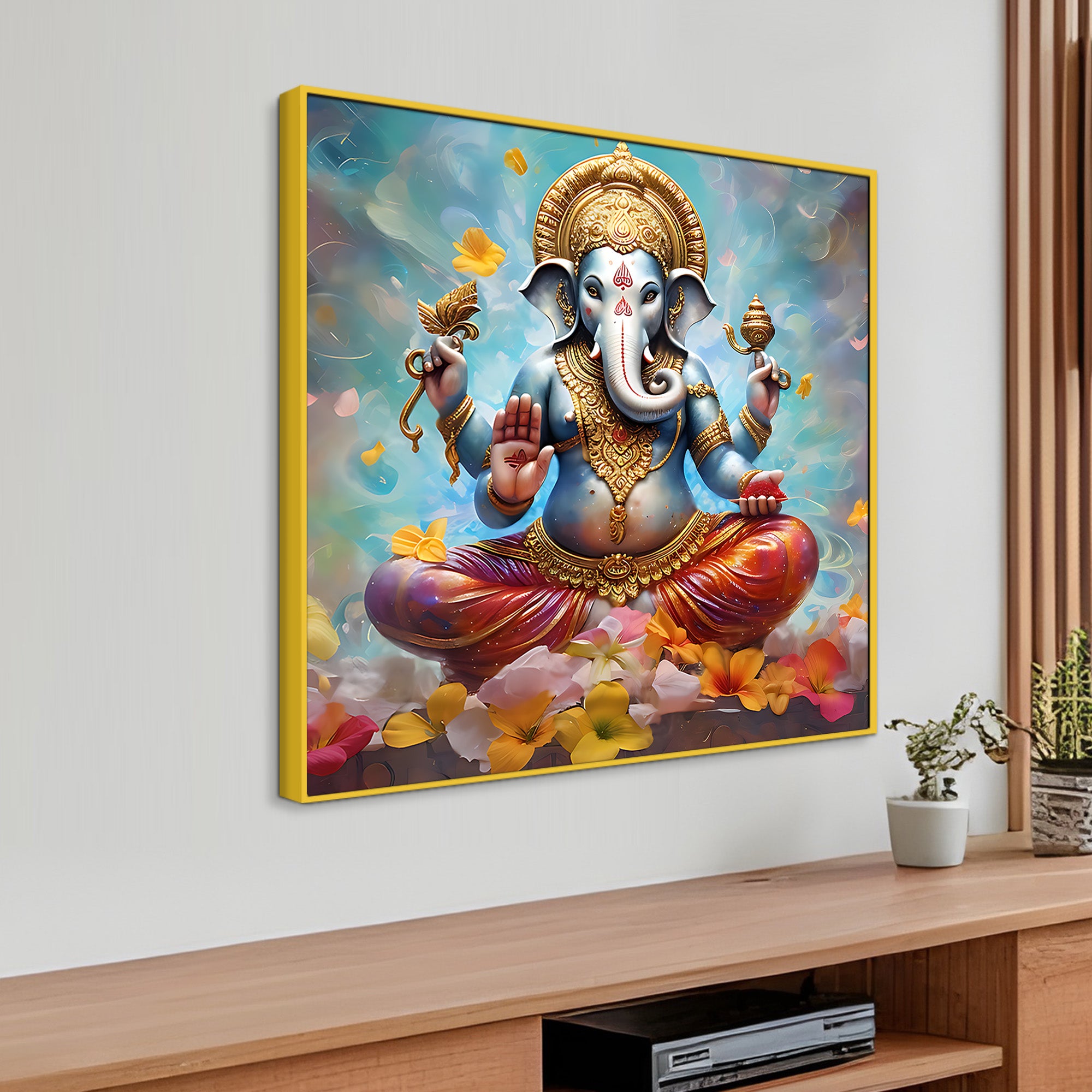 Beautiful God Ganesha Wall Painting