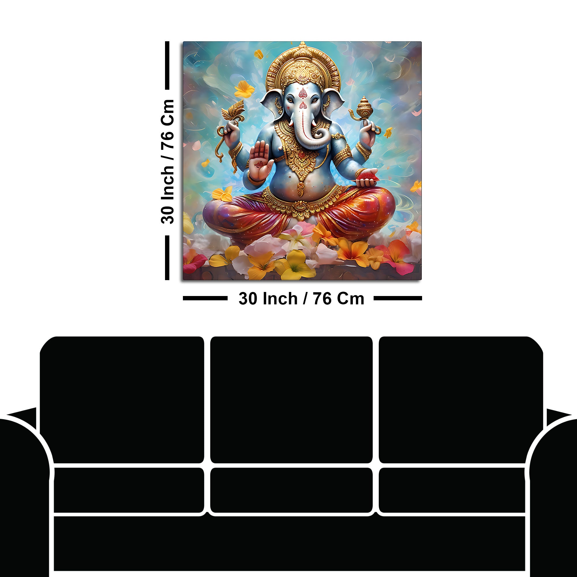 Beautiful God Ganesha Wall Painting