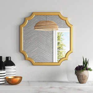 Beautiful Golden Artistic Designer Metal Framed Finish Wall Mirror