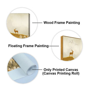 Beautiful Golden Deers Premium Canvas Wall Painting