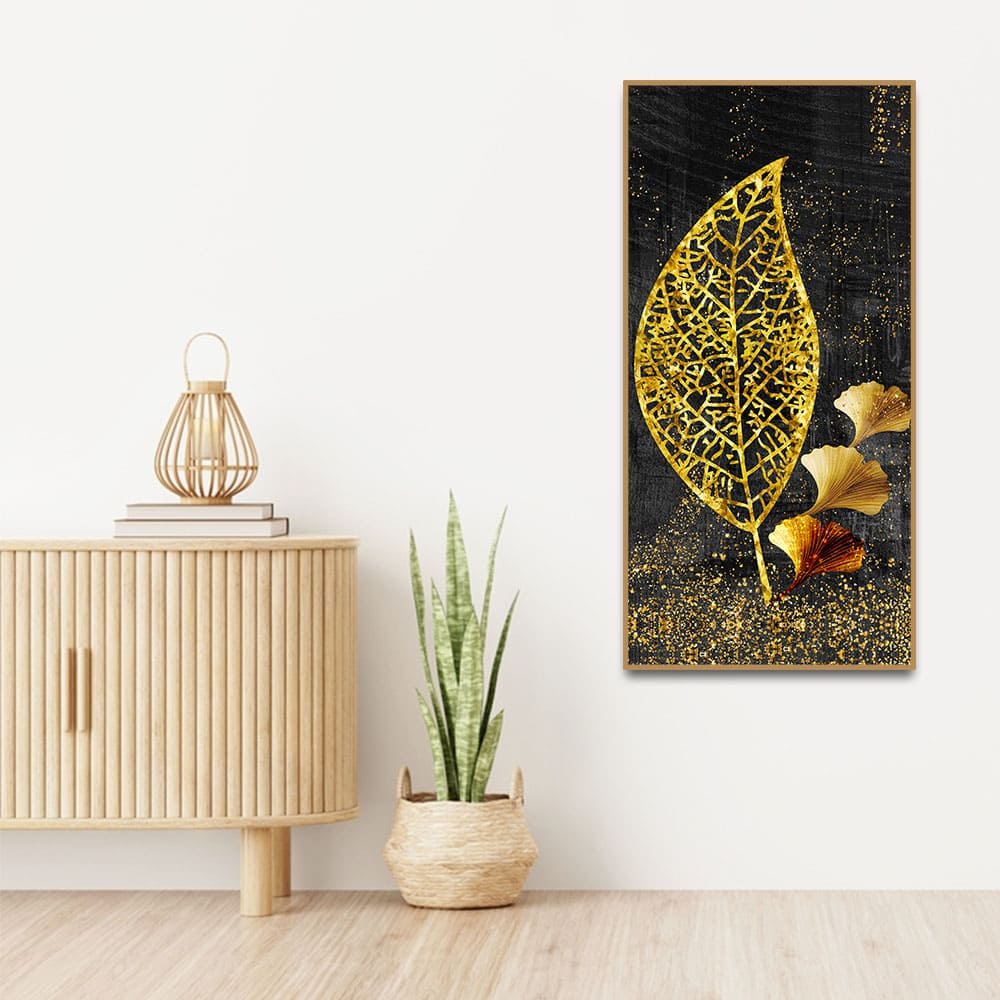 Beautiful Golden Ginkgo Leaf Canvas Wall Painting