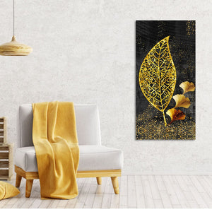 Beautiful Golden Ginkgo Leaf Canvas Wall Painting