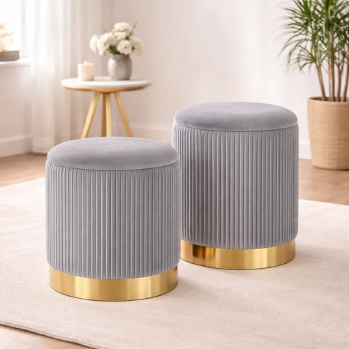beautiful-grey-color-velvet-round-storage-ottoman-with-storage-set-of-2