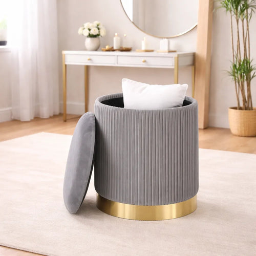 beautiful-grey-color-velvet-round-storage-ottoman-with-storage-set-of-2