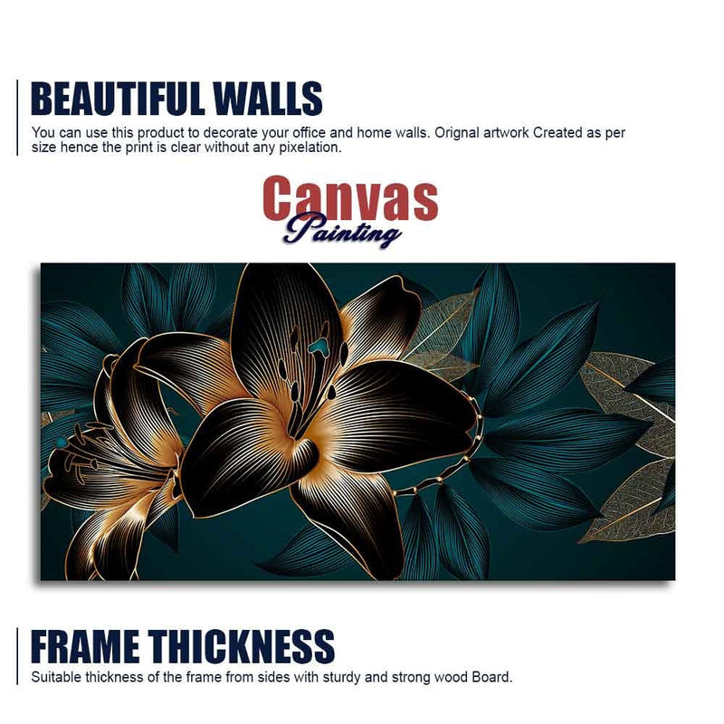 Beautiful Lilies Flowers Canvas Wall Painting