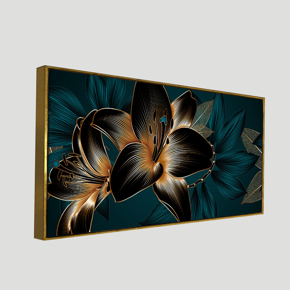 Beautiful Lilies Flowers Canvas Wall Painting