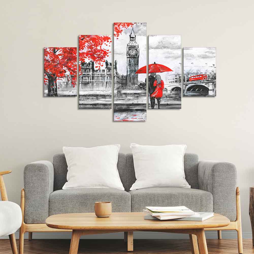 Beautiful London Canvas Wall Painting Five Pieces