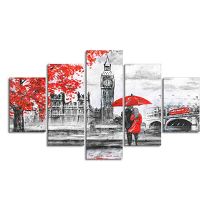 Beautiful London Canvas Wall Painting Five Pieces