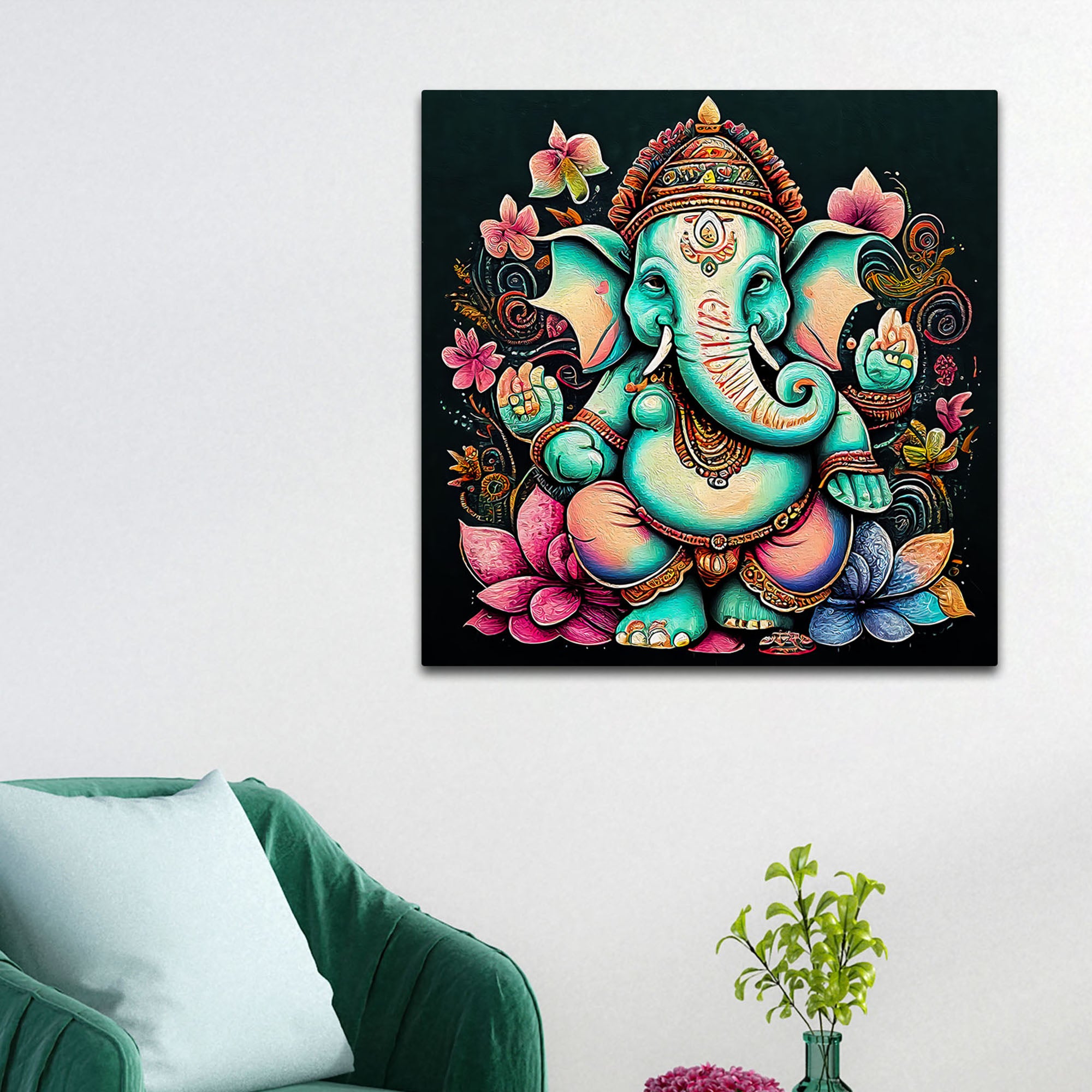 Beautiful Lord Ganesha Wall Painting