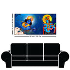 Beautiful Lord Krishna Playing with Flute Premium Canvas Wall Painting
