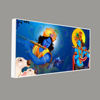 Beautiful Lord Krishna Playing with Flute Premium Canvas Wall Painting
