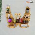  Backlit Designer Wooden Wall Shelf / Book Shelf / Night Light, Light Oak Finish