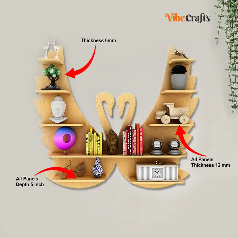 r Wooden Wall Shelf / Book Shelf / Night Light, Light Oak Finish