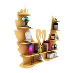 Loving Swan Backlit Designer Wooden Wall Shelf