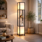 Beautiful Modern House Wooden Two Sided Shelf Lamp For Living Room, Bedroom